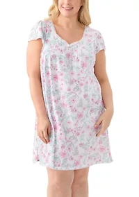 Plus Silky Knit Short Gown