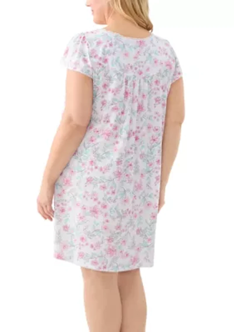 Plus Silky Knit Short Gown