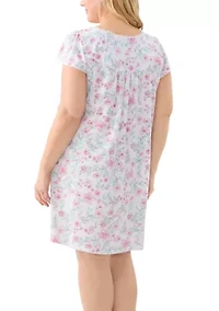 Plus Silky Knit Short Gown