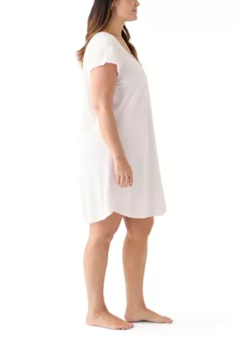 Plus Short Flutter Sleeve Gown