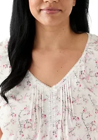 Plus Flutter Sleeve Nightgown