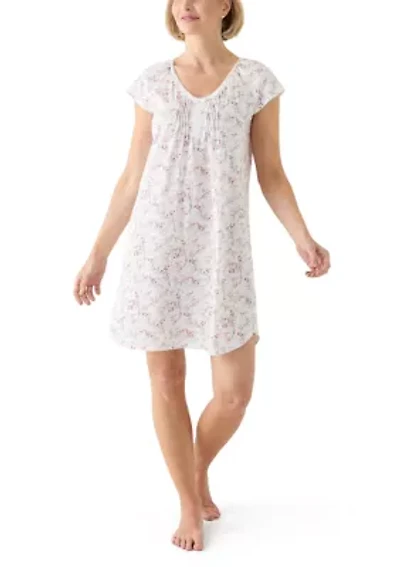 Printed Short Cap Sleeve Nightgown