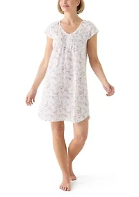 Printed Short Cap Sleeve Nightgown