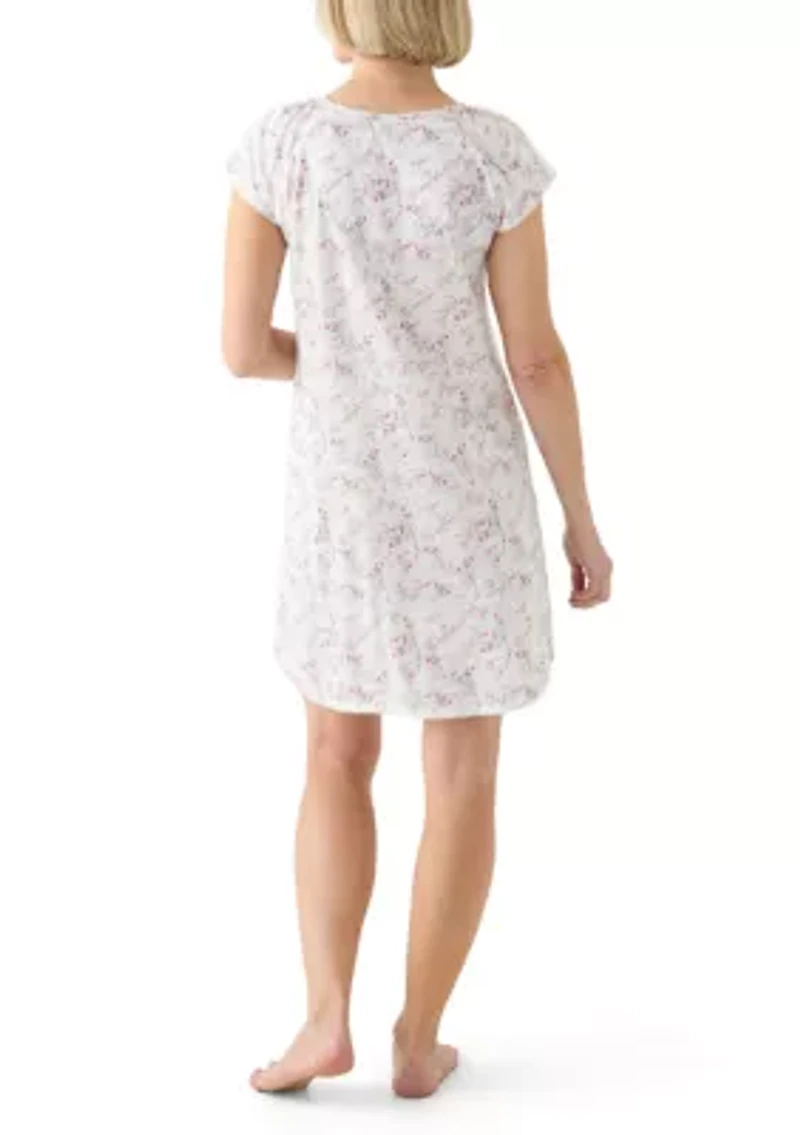 Printed Short Cap Sleeve Nightgown
