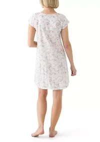 Printed Short Cap Sleeve Nightgown