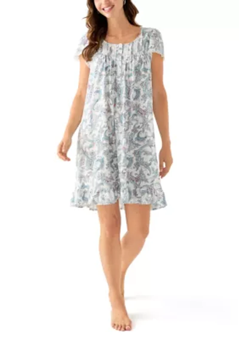 Women's Short Flutter Sleeve Gown