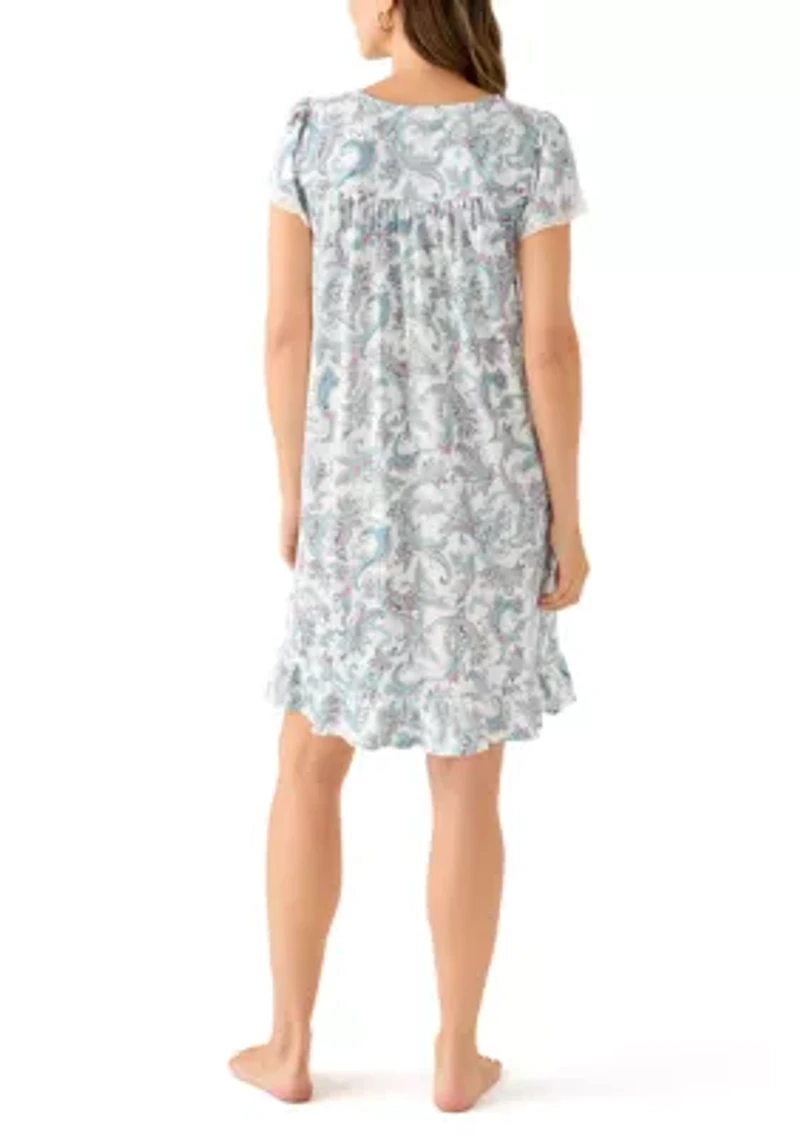 Women's Short Flutter Sleeve Gown