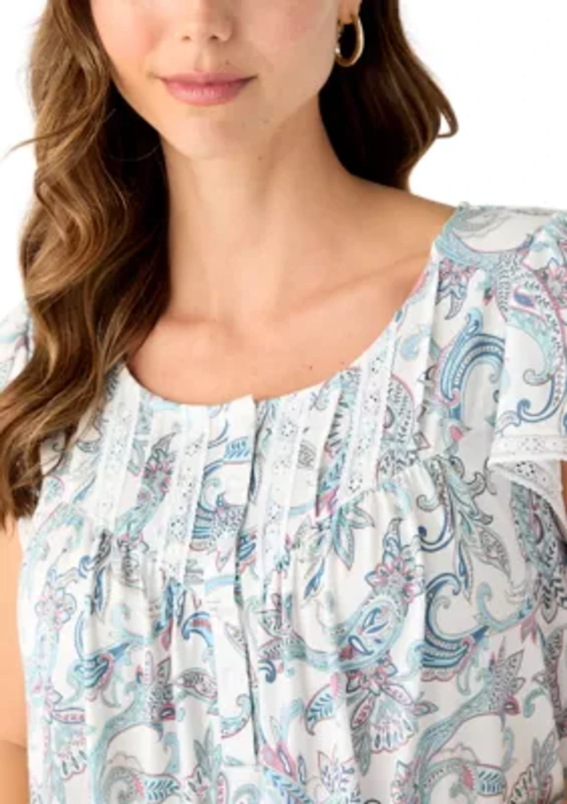 Women's Short Flutter Sleeve Gown