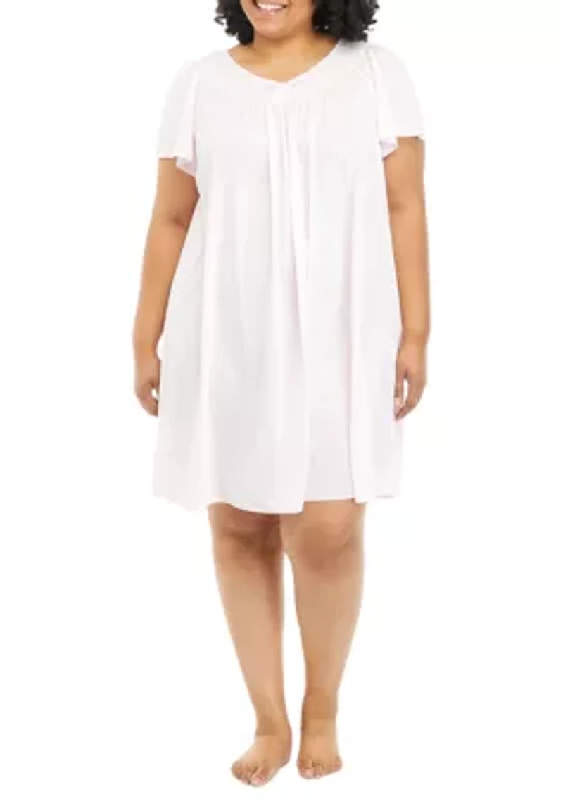 Plus Tricot Short Gown