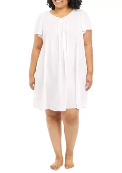 Plus Tricot Short Gown