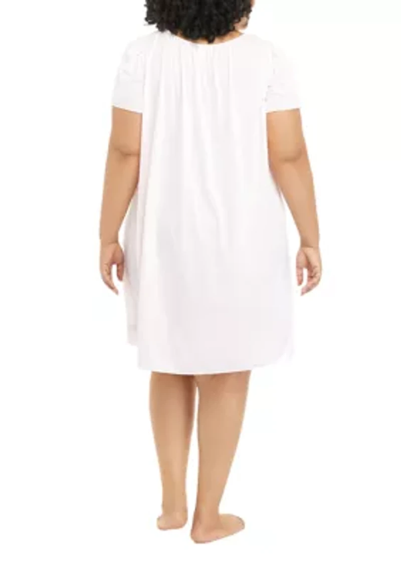 Plus Tricot Short Gown