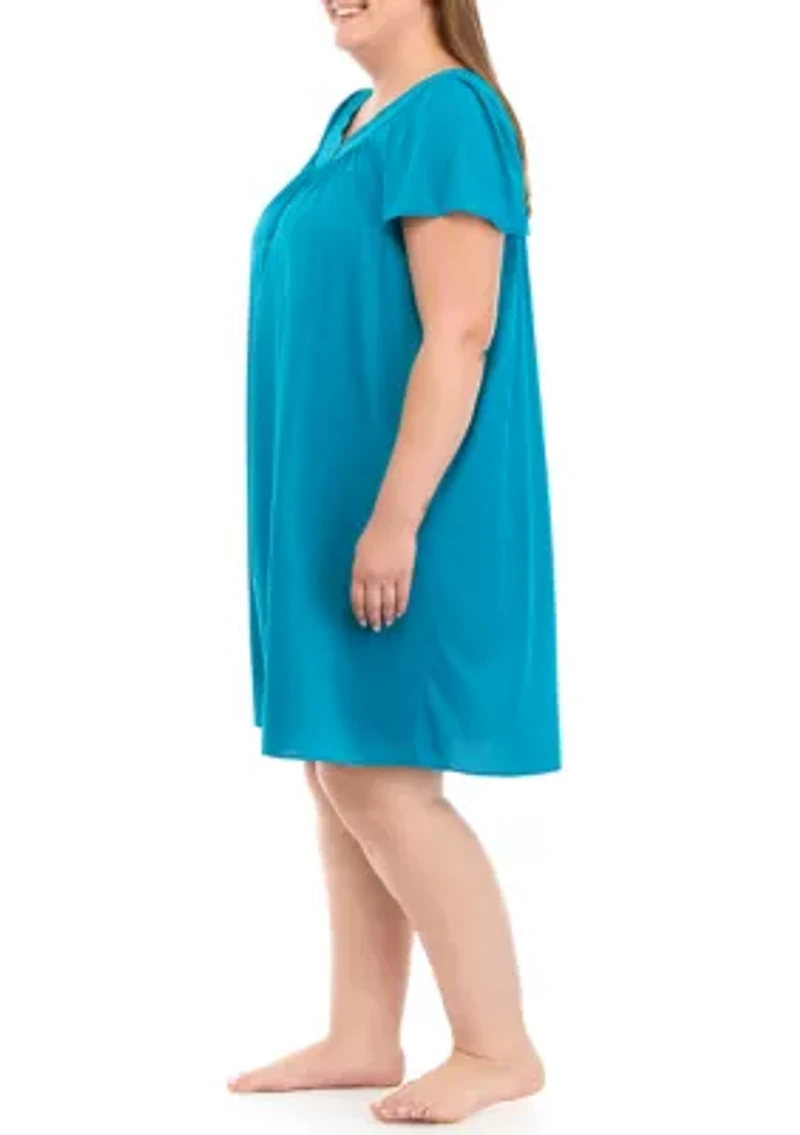 Plus Tricot Short Gown