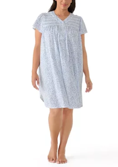 Plus Silky Knit Short Flutter Sleeve Nightgown
