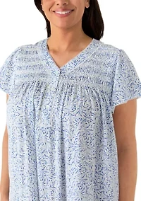 Plus Silky Knit Short Flutter Sleeve Nightgown