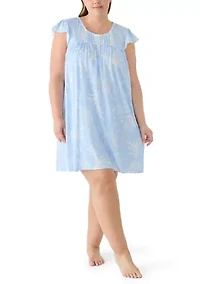 Plus Silky Knit Short Nightgown