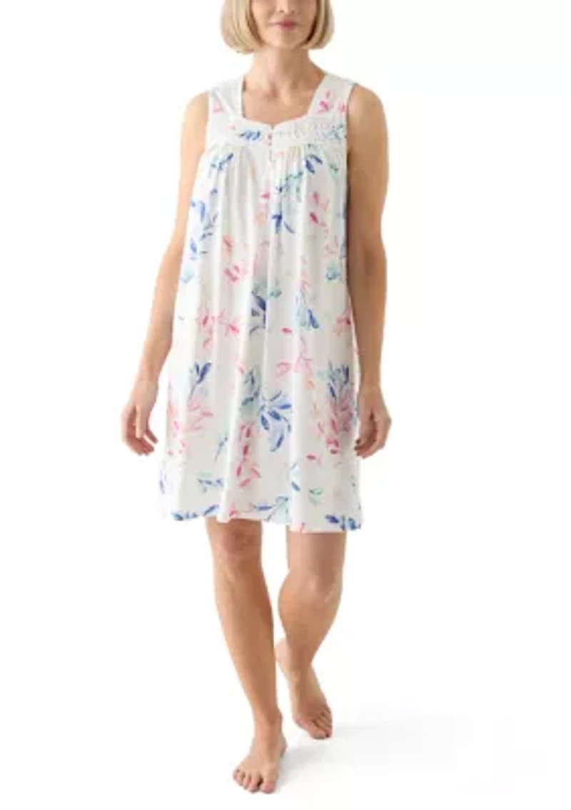 Printed Short Sleeveless Nightgown