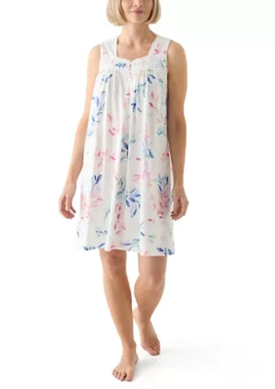 Printed Short Sleeveless Nightgown