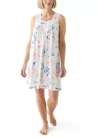 Printed Short Sleeveless Nightgown