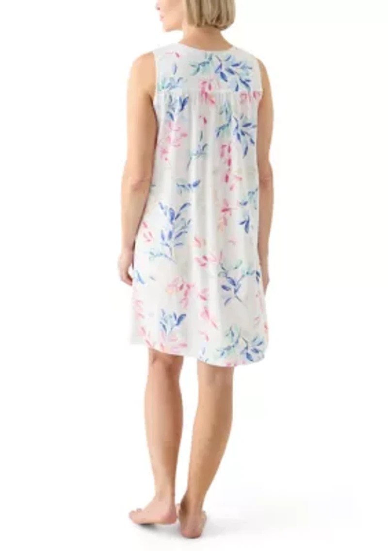 Printed Short Sleeveless Nightgown
