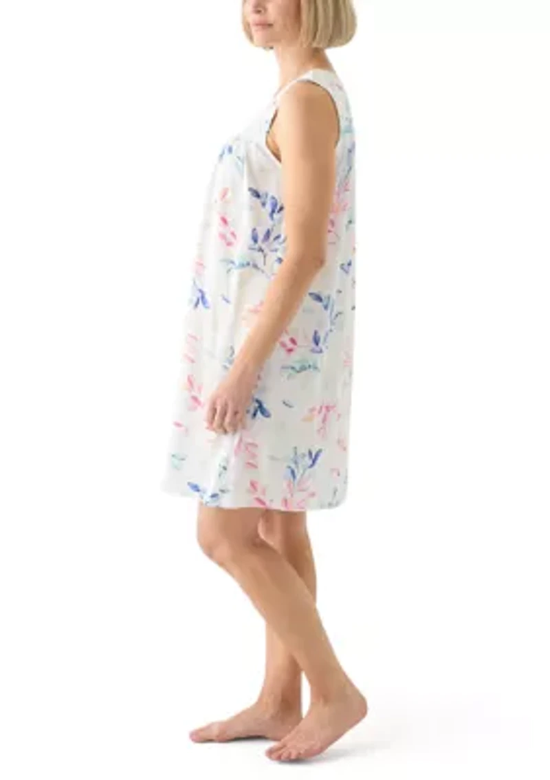 Printed Short Sleeveless Nightgown