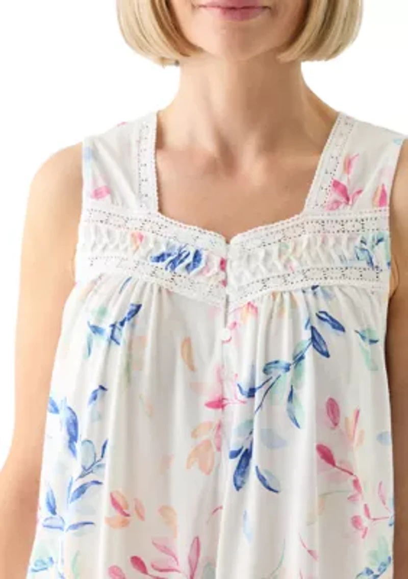 Printed Short Sleeveless Nightgown