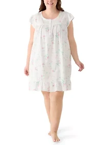 Plus Seersucker Short Nightgown