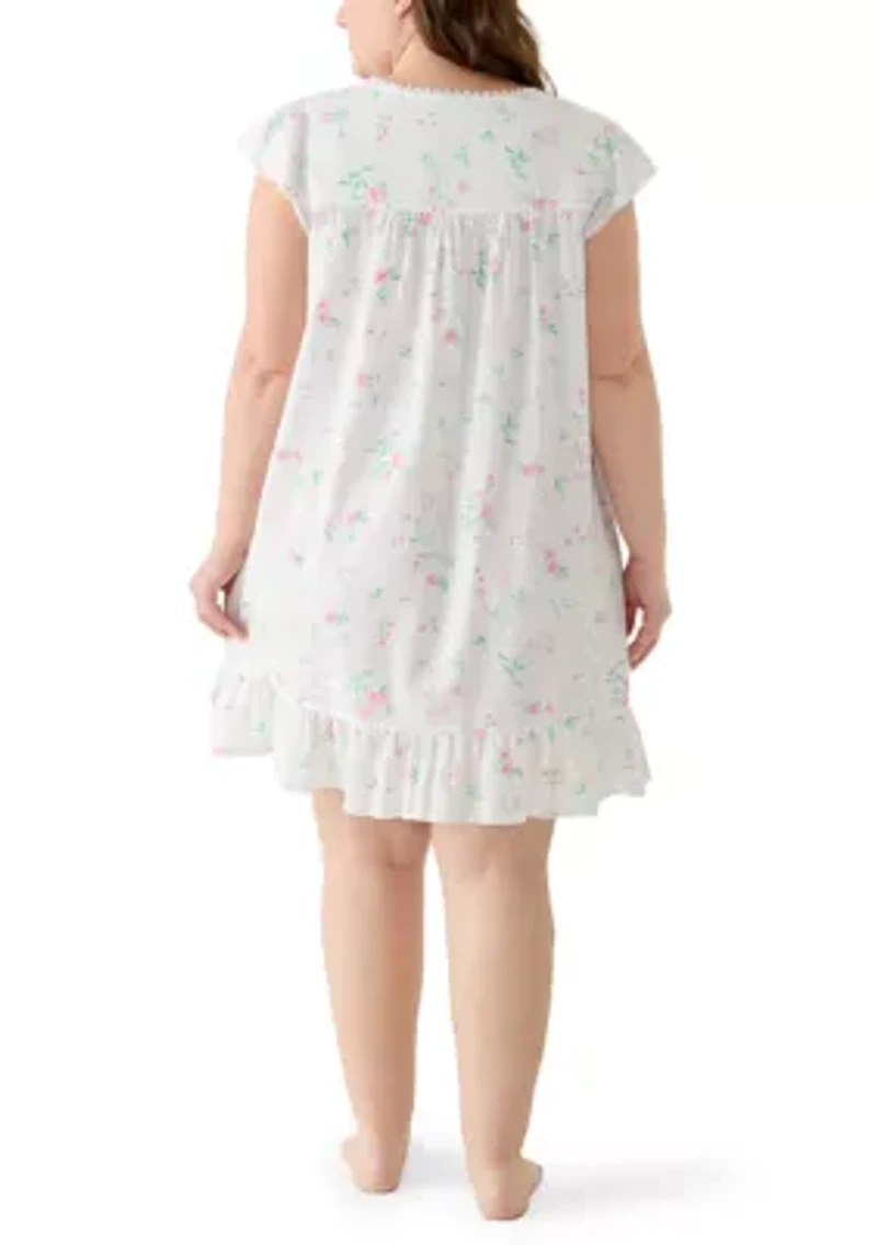 Plus Seersucker Short Nightgown