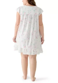 Plus Seersucker Short Nightgown