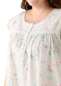 Plus Seersucker Short Nightgown