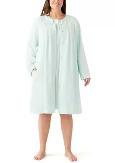 Women's Brushed Waffle Snap Robe