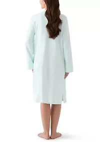 Women's Short Brushed Waffle Knit Snap Robe