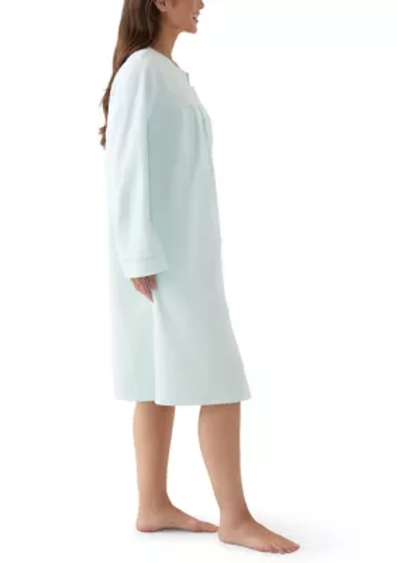 Women's Short Brushed Waffle Knit Snap Robe