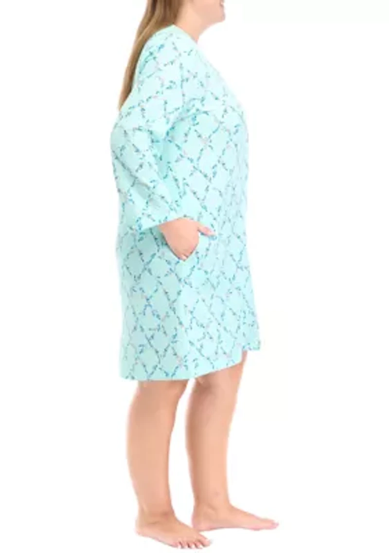 Plus Quilt-In Silky Knit Robe