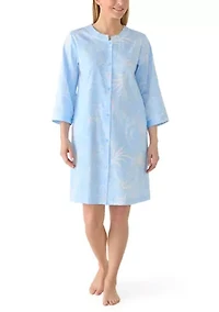 Women's Sateen Short Snap Up Sleep Dress