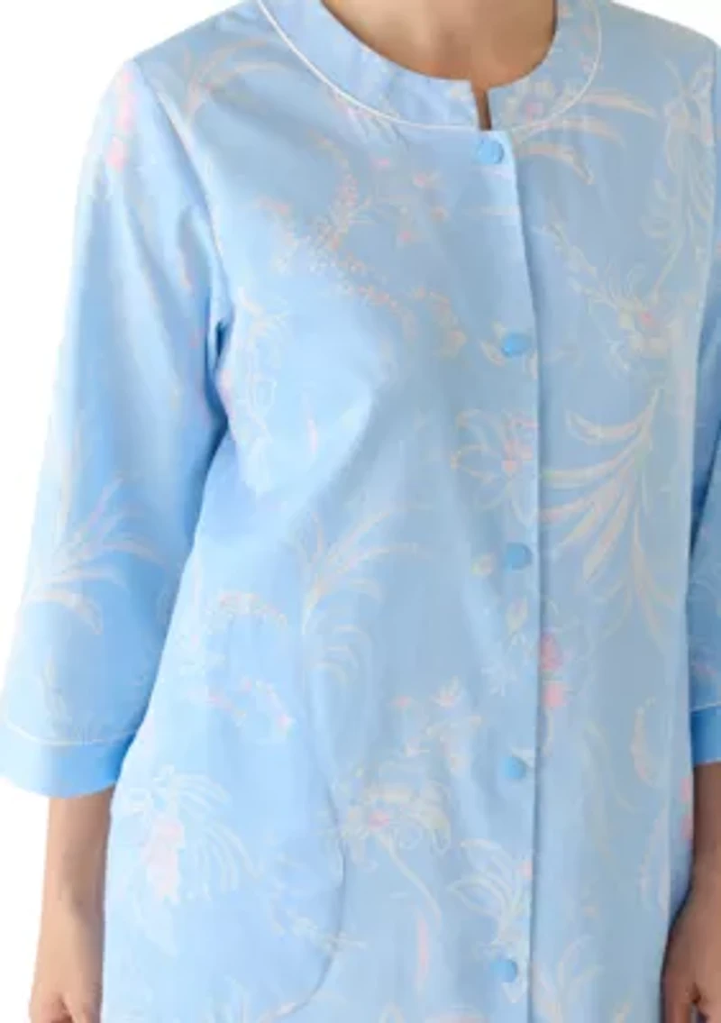 Women's Sateen Short Snap Up Sleep Dress