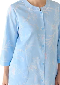 Women's Sateen Short Snap Up Sleep Dress