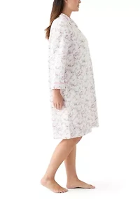 Plus Short Quilted Knit Zip Front Robe