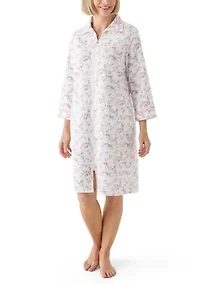 Women's Short Quilted Knit Zip Robe