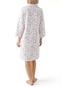 Women's Short Quilted Knit Zip Robe
