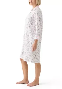 Women's Short Quilted Knit Zip Robe