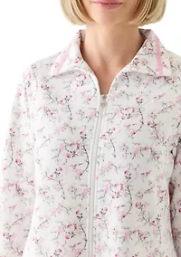 Women's Short Quilted Knit Zip Robe