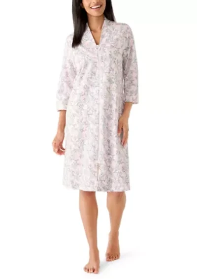 Women's Short French Terry Zip Up Robe