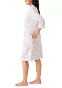 Women's Short French Terry Zip Up Robe