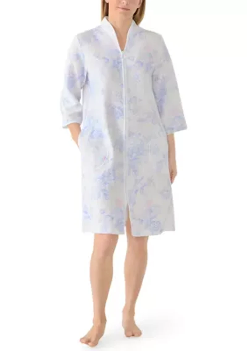 Women's Quilt Knit Split Neck Sleep Dress