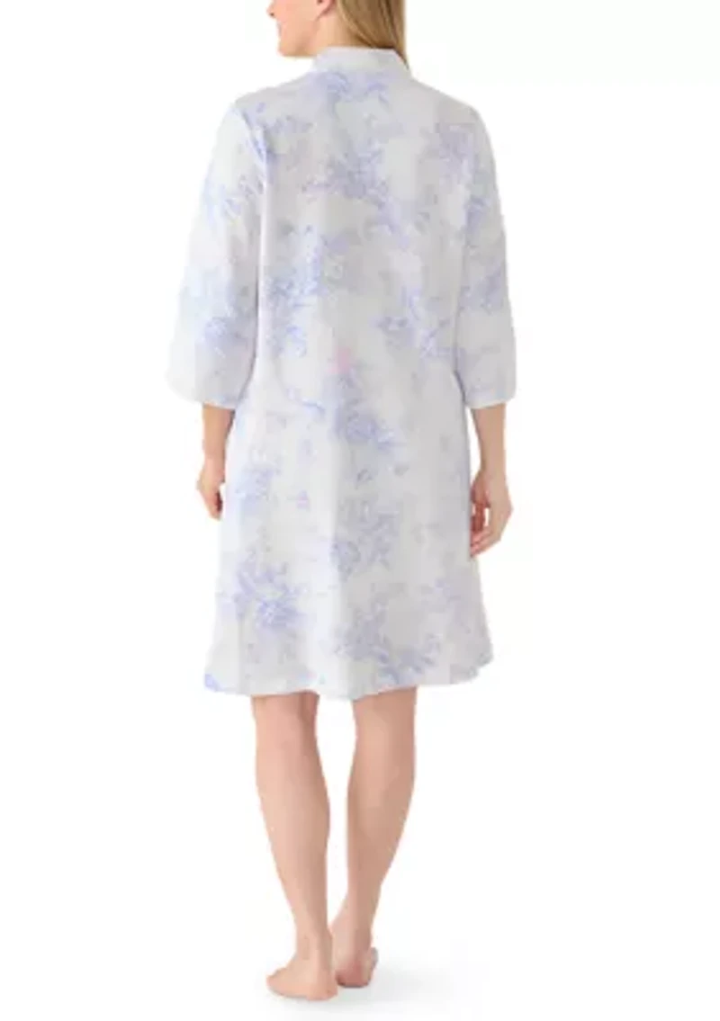 Women's Quilt Knit Split Neck Sleep Dress