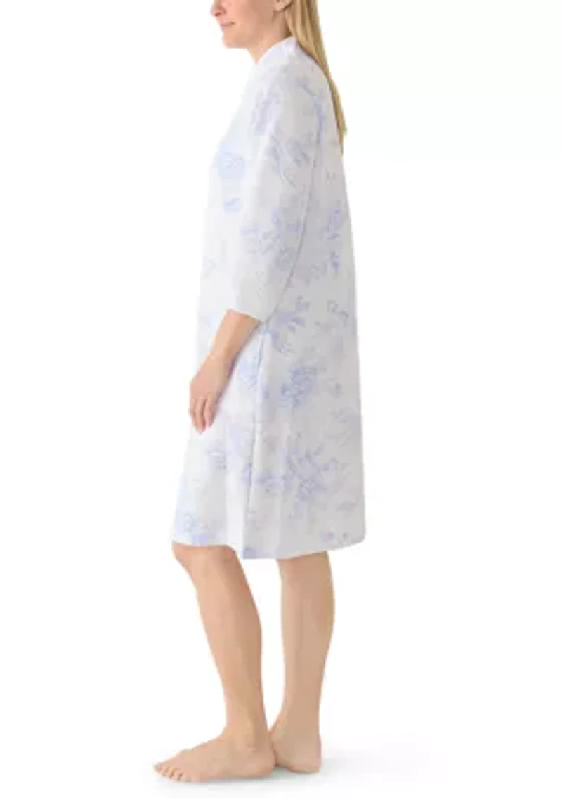 Women's Quilt Knit Split Neck Sleep Dress