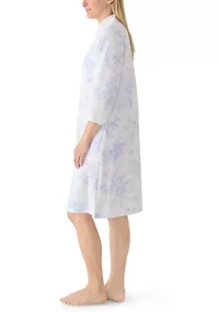 Women's Quilt Knit Split Neck Sleep Dress