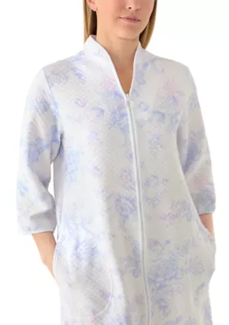Women's Quilt Knit Split Neck Sleep Dress