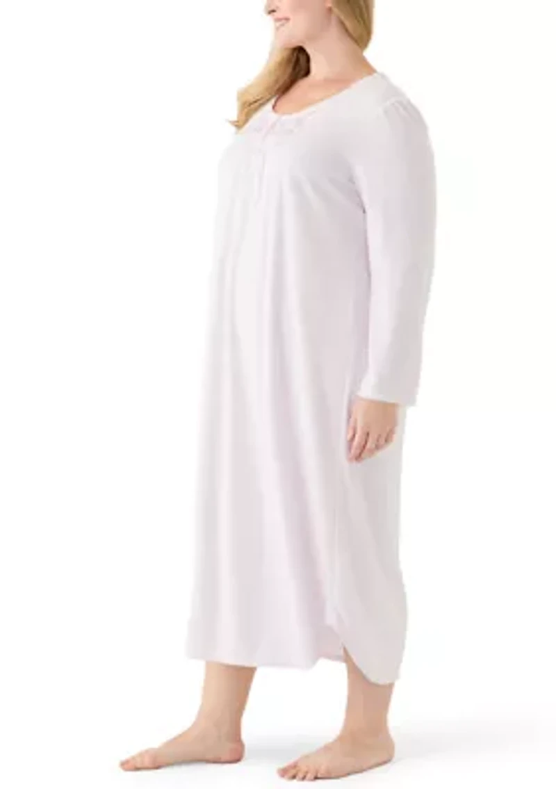 Plus Long Sleeve Nightgown