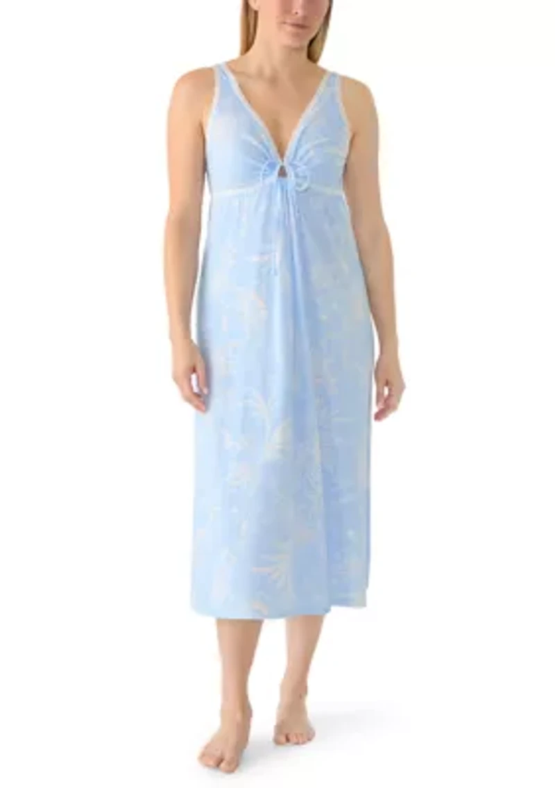 Women's Silky Knit Long Fitted Sleep Gown